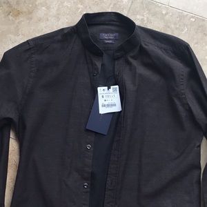 Zara mens band collar slim small shirt